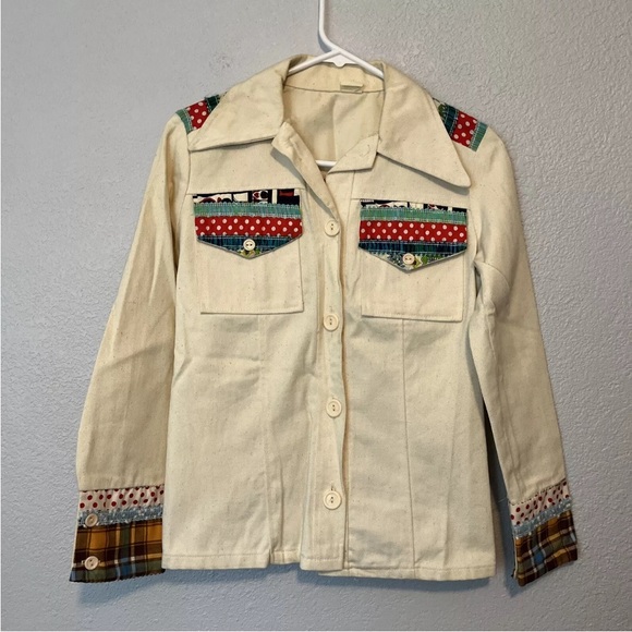 unbranded Jackets & Blazers - Vintage Unique Patchwork Button Up Shirt Jacket 70’s Multicolored Size Small